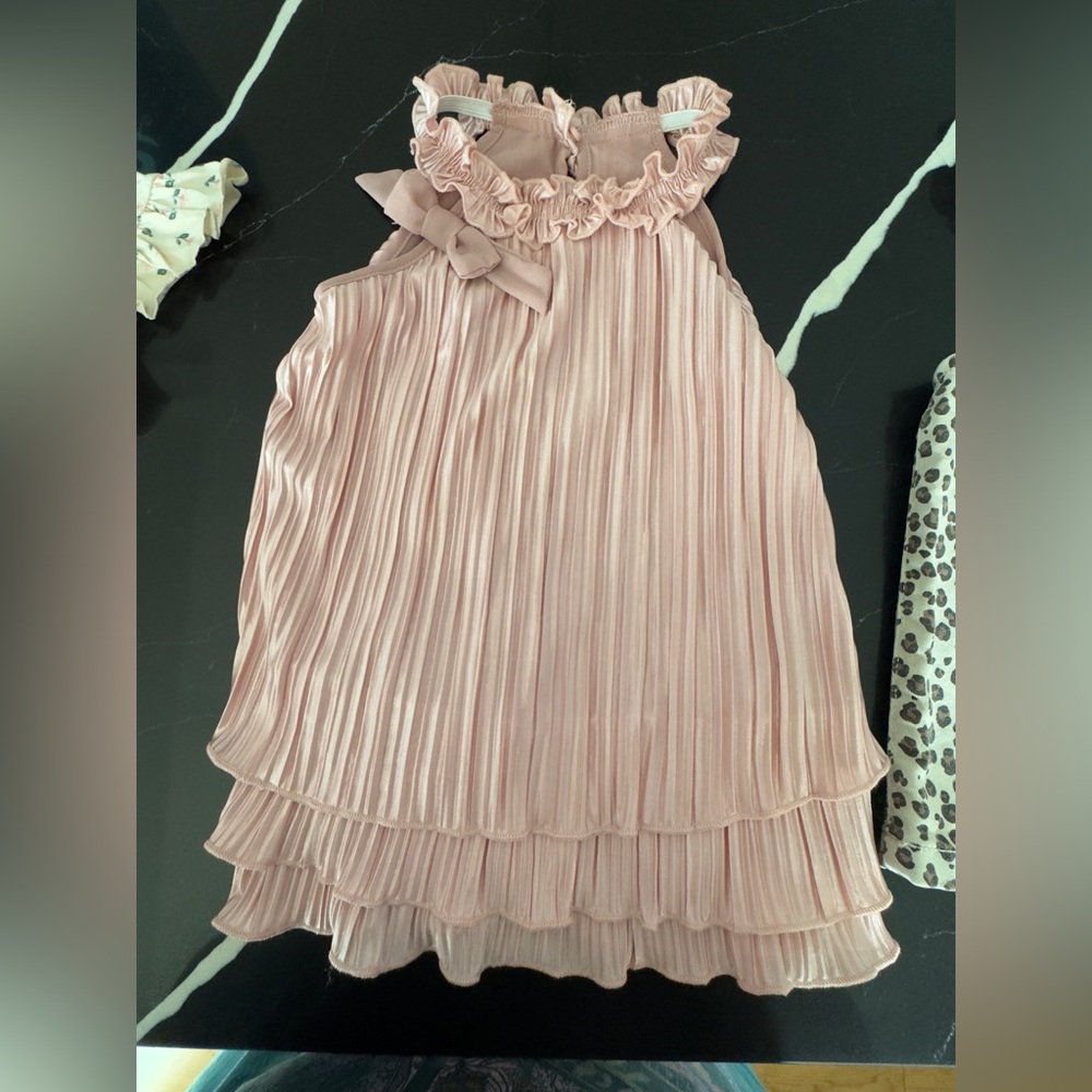 Set of Three Girls' Dresses - Pink,‎ White, and Leopard Print - Picture 3 of 4